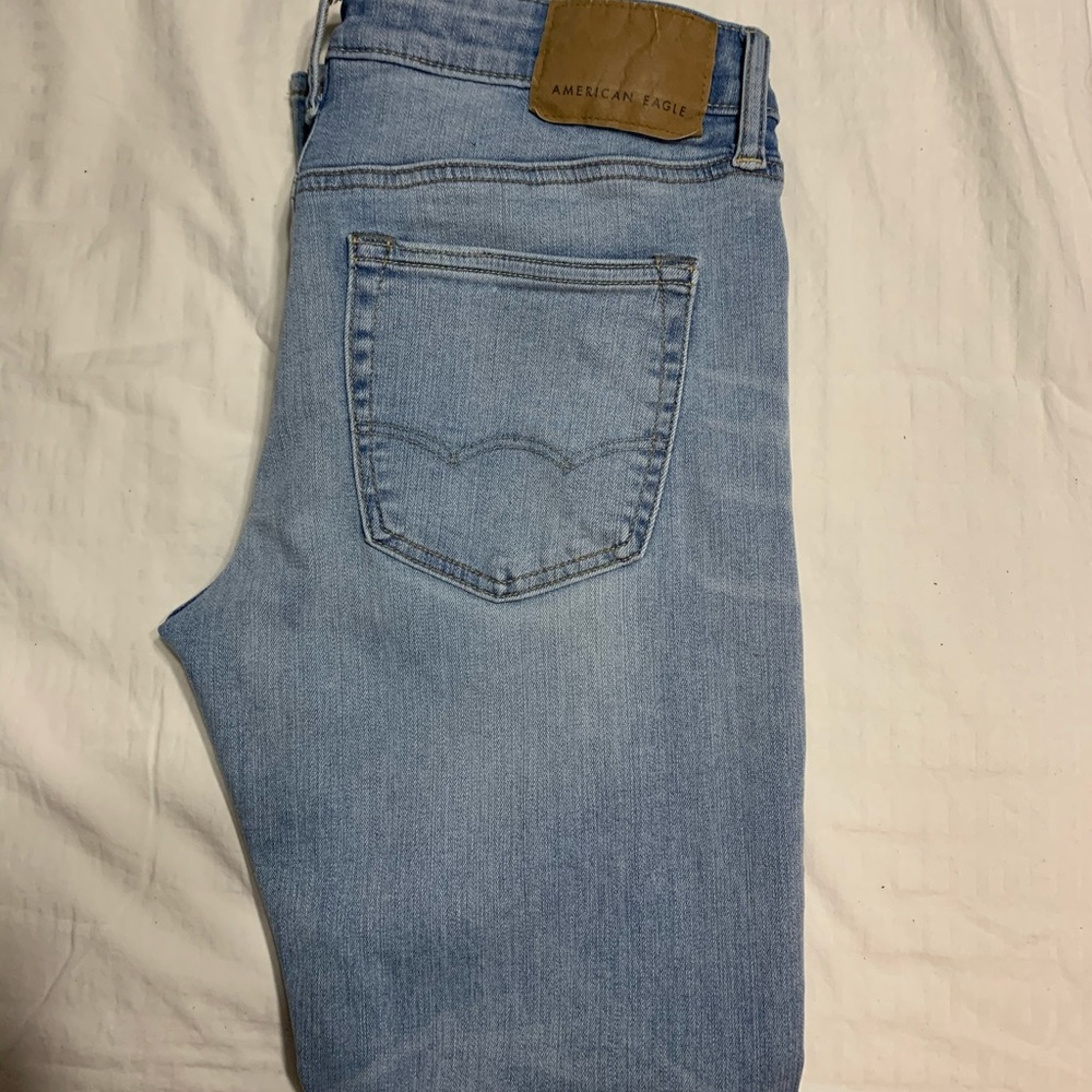 AE Baby Blue Straight Flexible Pants